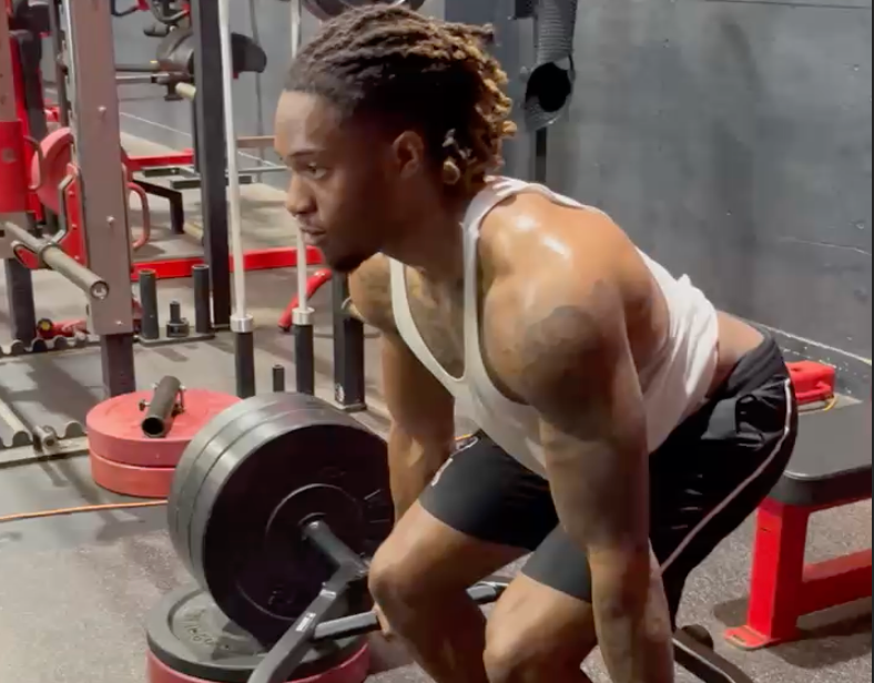 Elite athlete strength training weight room